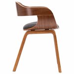 vidaXL Chaise de salle à manger Gris foncé Tissu et bois courbé