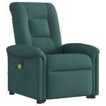 vidaXL Fauteuil inclinable de massage électrique Vert foncé Tissu