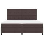 vidaXL Lit à ressorts avec matelas et LED - Marron foncé  200 x 200 cm en tissu