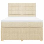 vidaXL Sommier à lattes de lit avec matelas Crème 160x200 cm Tissu