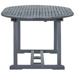 vidaXL Ensemble à manger d'extérieur 7 Pièces Bois d'acacia solide Gris