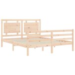 vidaXL Cadre de lit avec tête de lit 160x200 cm bois massif