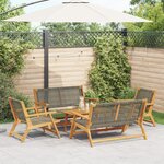 vidaXL Ensemble de 5 Chaises et Table de Jardin en Bois d'Acacia Gris