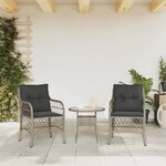 vidaXL Chaises de jardin coussins lot de 2 gris clair résine tressée