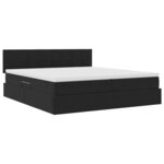 vidaXL Lit de rangement LED avec matelas Noir 180 x 200 cm Velours