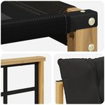 vidaXL Ensemble de canapés d'extérieur 3 pc Blanc et noir
