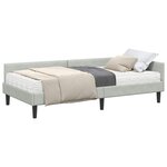 vidaXL Cadre de lit d'angle avec matelas 2 pc Gris clair 90 x 200 cm