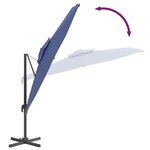 vidaXL Parasol cantilever à double toit Bleu azuré 300x300 cm