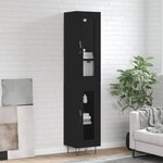 vidaXL Buffet haut Noir 34 5x34x180 cm Bois d'ingénierie