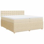 vidaXL Sommier à lattes de lit avec matelas Crème 200x200 cm Tissu