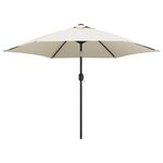 vidaXL Parasol de jardin en porte-à-faux avec LED 3 m blanc sable