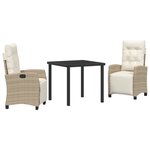 vidaXL Ensemble de salle à manger de jardin 3 pièces en rotin synthétique beige