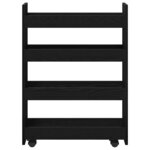 vidaXL Chariot de Rangement Étroit 4 Niveaux Chêne Noir