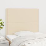 vidaXL Têtes de lit 2 Pièces Crème 90x5x78/88 cm Tissu