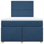 vidaXL Sommier à lattes de lit avec matelas Bleu 120x200 cm Tissu