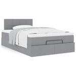 vidaXL Lit ottoman avec matelas gris clair 120x200 cm tissu