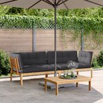 vidaXL Canapés d'angle palette de jardin 2 Pièces et coussins bois acacia