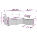 vidaXL Salon de jardin 4 Pièces avec coussins noir résine tressée