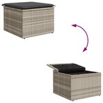 vidaXL Ensemble de canapé de jardin 5 Pièces Gris clair Poly rotin