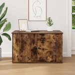 vidaXL Maison pour chat Chêne fumé 85 x 55 x 50 cm Bois d'ingénierie