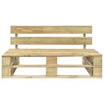 vidaXL Canapé central palette de jardin vert bois de pin imprégné