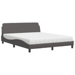 vidaXL Lit avec matelas gris 160x200 cm similicuir