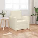 vidaXL Sofa Lit de Sol avec coussin Crème 74 x 77 x 81 cm Faux cuir