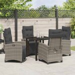 vidaXL Ensemble de salle à manger pour jardin 5 Pièces Gris polyrotin
