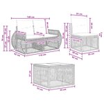 vidaXL Ensemble de canapé de jardin 7 pc Noir et blanc crème polyrotin
