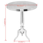 vidaXL Table auxiliaire ronde Aluminium Argenté