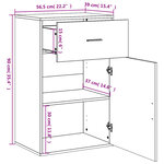 vidaXL Armoire de rangement sonoma gris 56 5x39x90 cm bois ingénierie