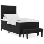 vidaXL Lit à ressorts avec matelas Noir 90 x 200 cm tissu