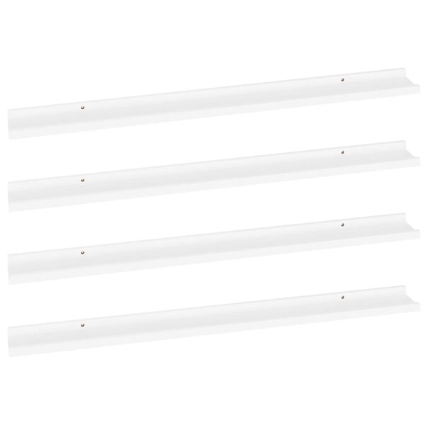 vidaXL Étagères murales 4 Pièces Blanc 100x9x3 cm