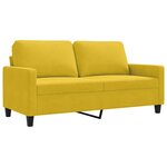 vidaXL Canapé à 2 places Jaune 140 cm Velours