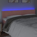 vidaXL Tête de lit à LED Rose 180x5x78/88 cm Velours