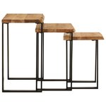 vidaXL Tables gigognes 3 Pièces avec bord vivant bois massif d'acacia