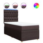 vidaXL Sommier à lattes de lit avec matelas Marron foncé 90x190 cm