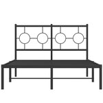 vidaXL Cadre de lit métal sans matelas avec tête de lit noir 120x190cm