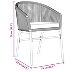 vidaXL Ensemble de salle à manger pour jardin 9 pc Gris polyrotin