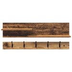 vidaXL Porte-manteau mural avec étagère avec stockage Vieux bois 90 x 15 x 36 cm
