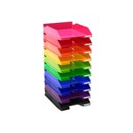 Corbeille à courrier exacompta combo 2 iderama bleu glacé - lot de 6