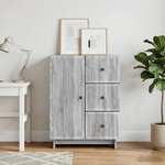 vidaXL Buffet Sonoma gris 66 x 34 5 x 90 cm Bois d'ingénierie