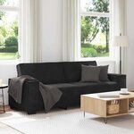 vidaXL Canapé à 3 places Noir 180 cm Velours