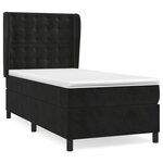 vidaXL Sommier à lattes de lit avec matelas Noir 90x190 cm Velours