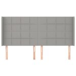 vidaXL Tête de lit avec oreilles Gris clair 203x16x118/128 cm Tissu