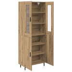 vidaXL Haut Armoire 2 Pièces Chêne artisanal Bois Aggloméré et Verre