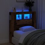 vidaXL Tête de lit à LED vieux bois 100x18 5x103 5cm bois d'ingénierie