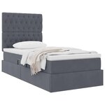vidaXL Lit avec rangement et matelas Gris foncé 100 x 200 cm Velours