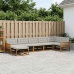 vidaXL Ensemble de canapés d'extérieur 7 Pièces Naturel et gris clair