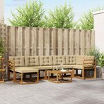 vidaXL Ensemble de canapés d'extérieur 8 Pièces Naturel et Beige